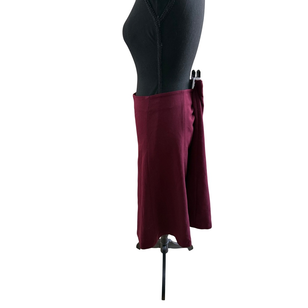 Rafaella Burgundy A-Line Midi Skirt Womens Size 16 Wine Red Lined Stretch‎ Seam - Picture 5 of 7